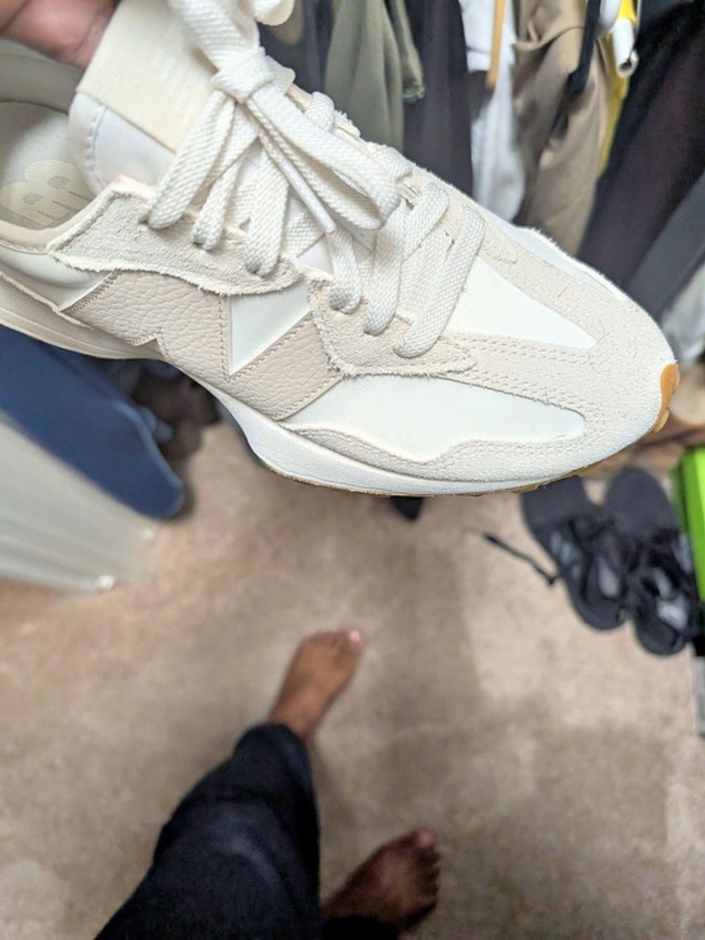 New Balance 327 Sea Salt White Sneakers